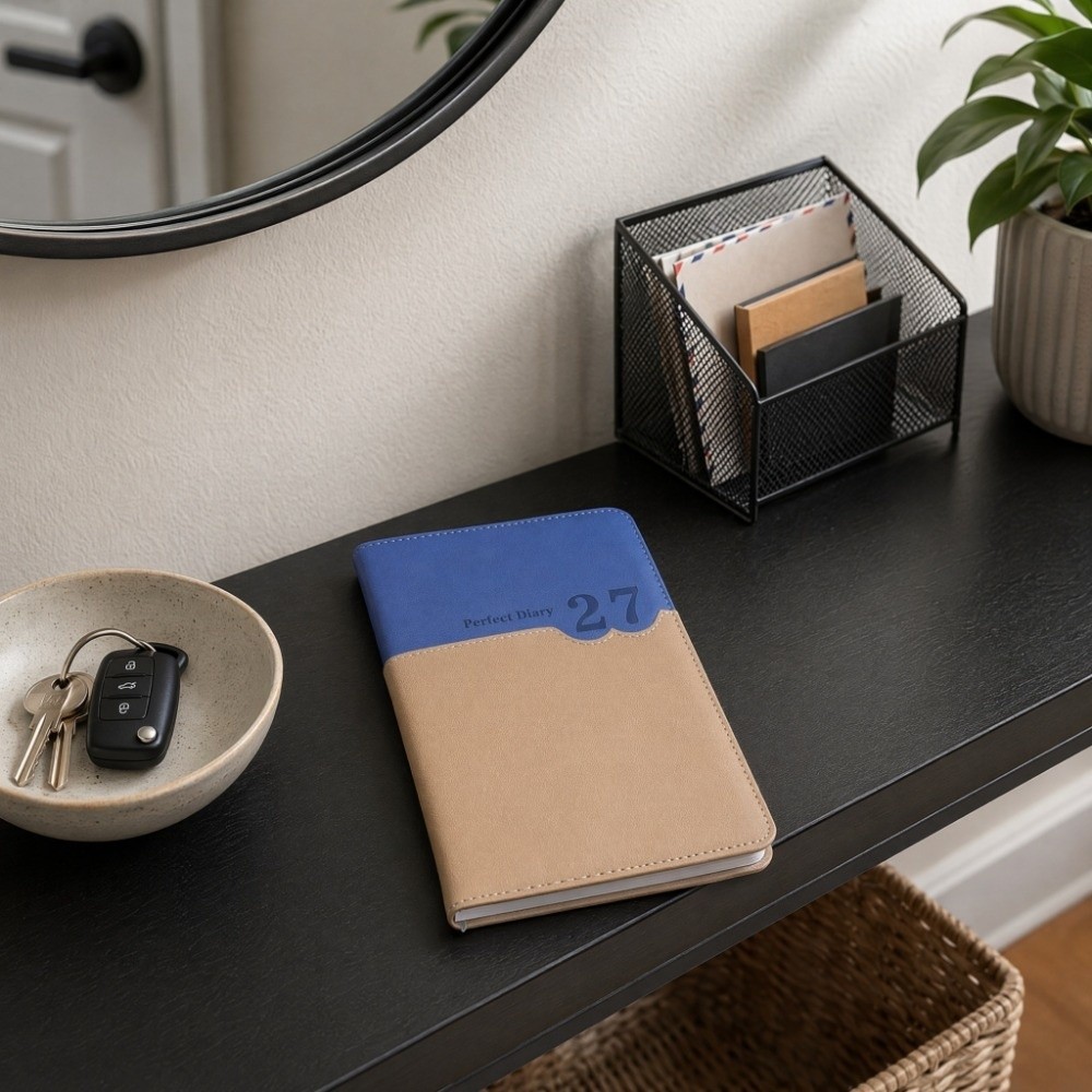 Leather Work Diary Covers - Perencana Kerja Kantor 2027 Buku Catatan