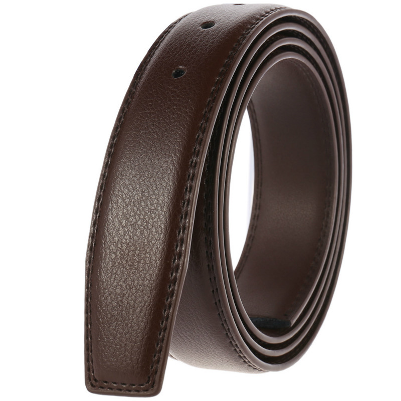 Leather Work Jeans - Sabuk pria kulit asli padat, tali