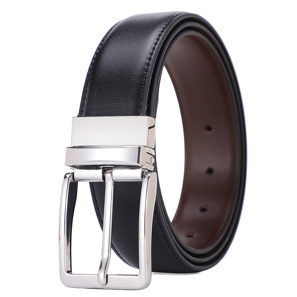 Leather Work Jeans - Sabuk pria kulit asli gesper Pin