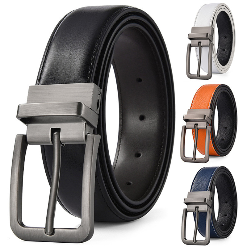 Leather Work Jeans - Sabuk Pria dengan Gesper Pin yang