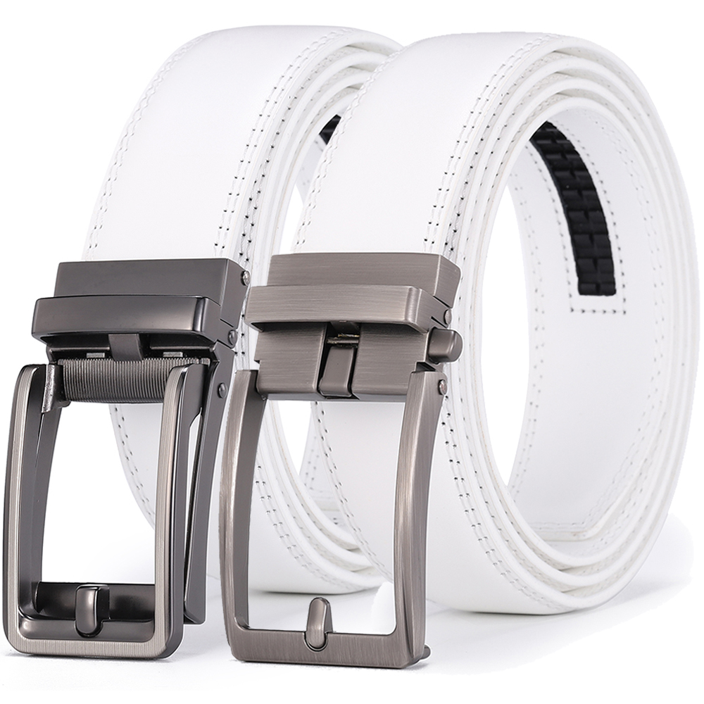 Leather Work Jeans - Sabuk Golf Putih Mewah untuk Pria