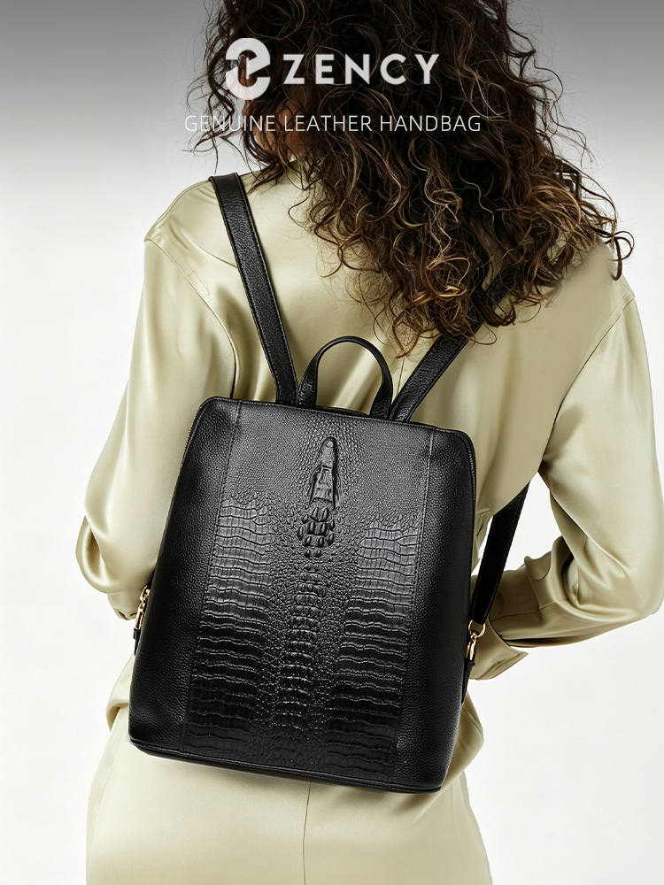Leather Work Laptop Bag - Tas Ransel Kulit Buaya Wanita Zency