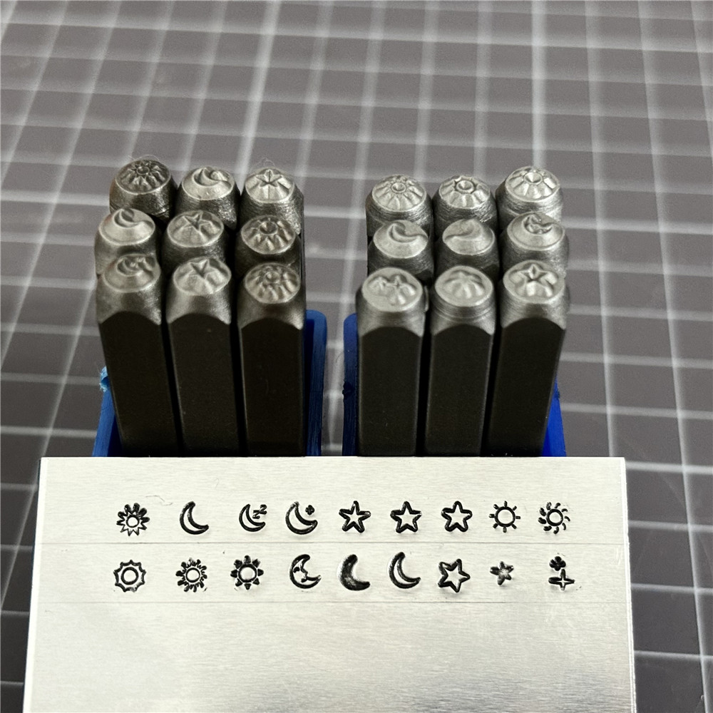 Leatherwork Punching Tool - 9 buah/Set Logo desain bintang bulan