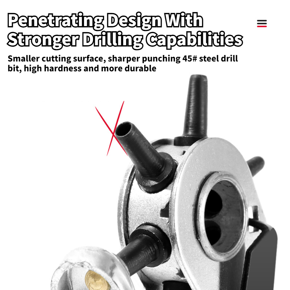 Pembuat Lubang Kulit 9 Lubang, - Leather Punch Revolving ulasan dan harga