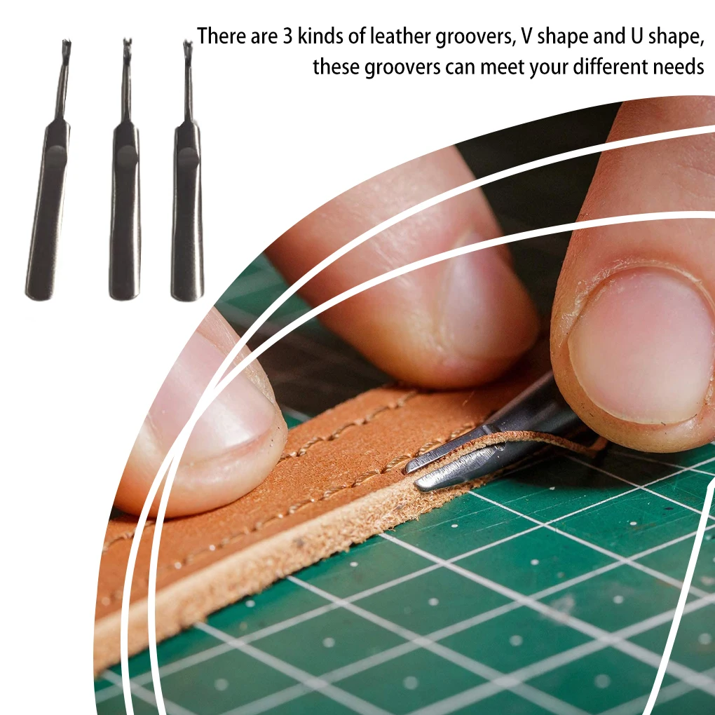3Pcs Alat Pembuat Alur Kulit B - Leatherwork Edge Creaser ulasan dan harga