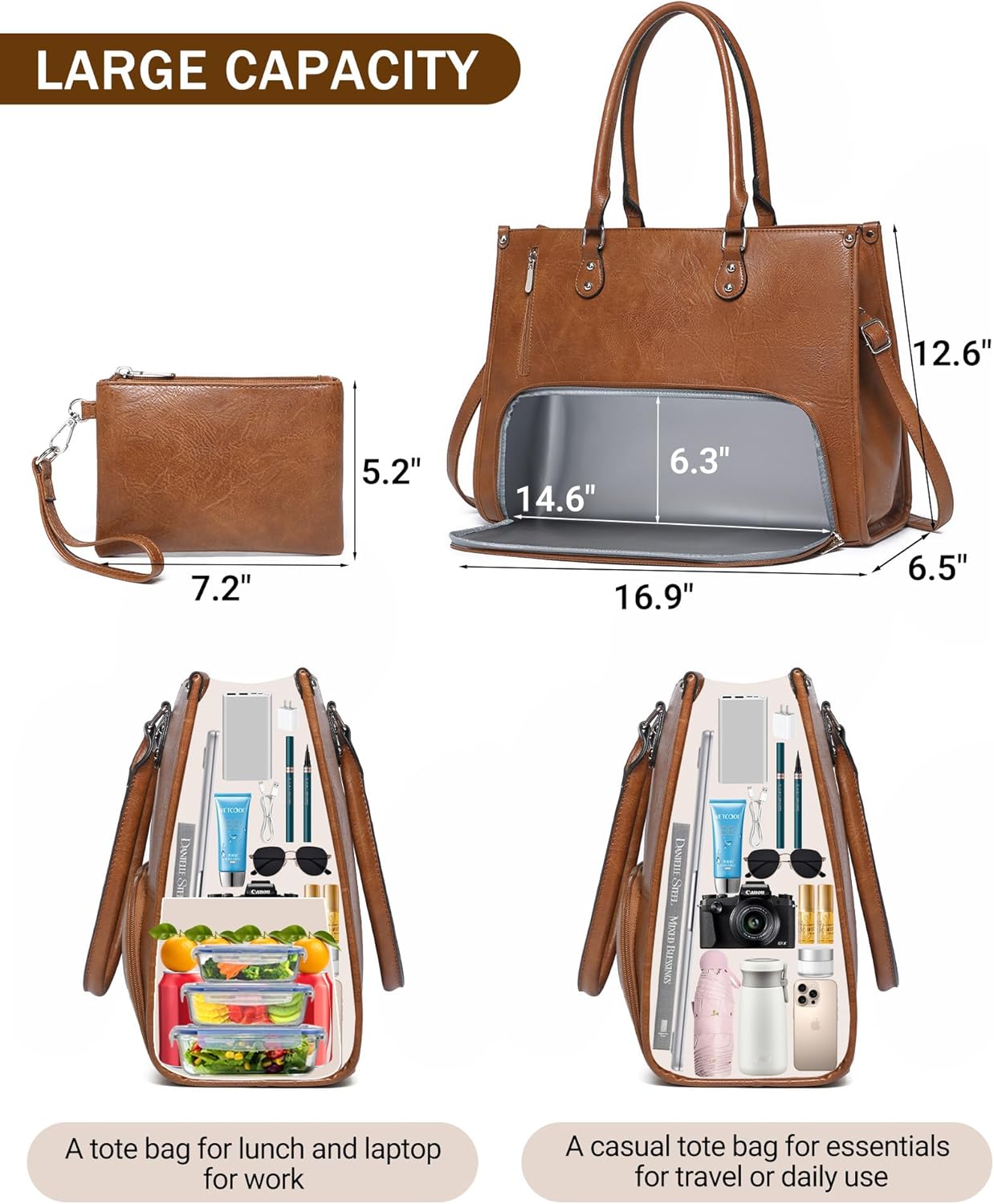 Tas Laptop 2 in 1 dengan Kompa - Leather Work Laptop Bag ulasan dan harga