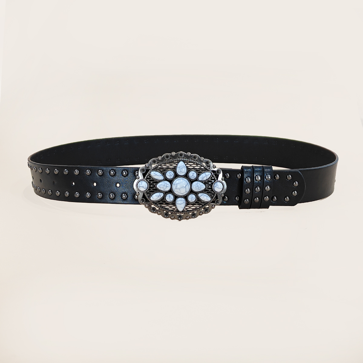 Sabuk Punk Rivet kasual pria d - Leather Work Jeans ulasan dan harga