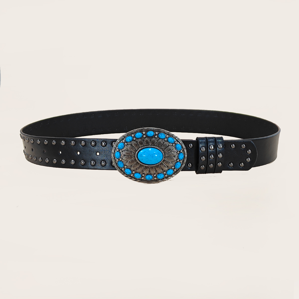 Sabuk Punk Rivet kasual pria d - Leather Work Jeans ulasan dan harga