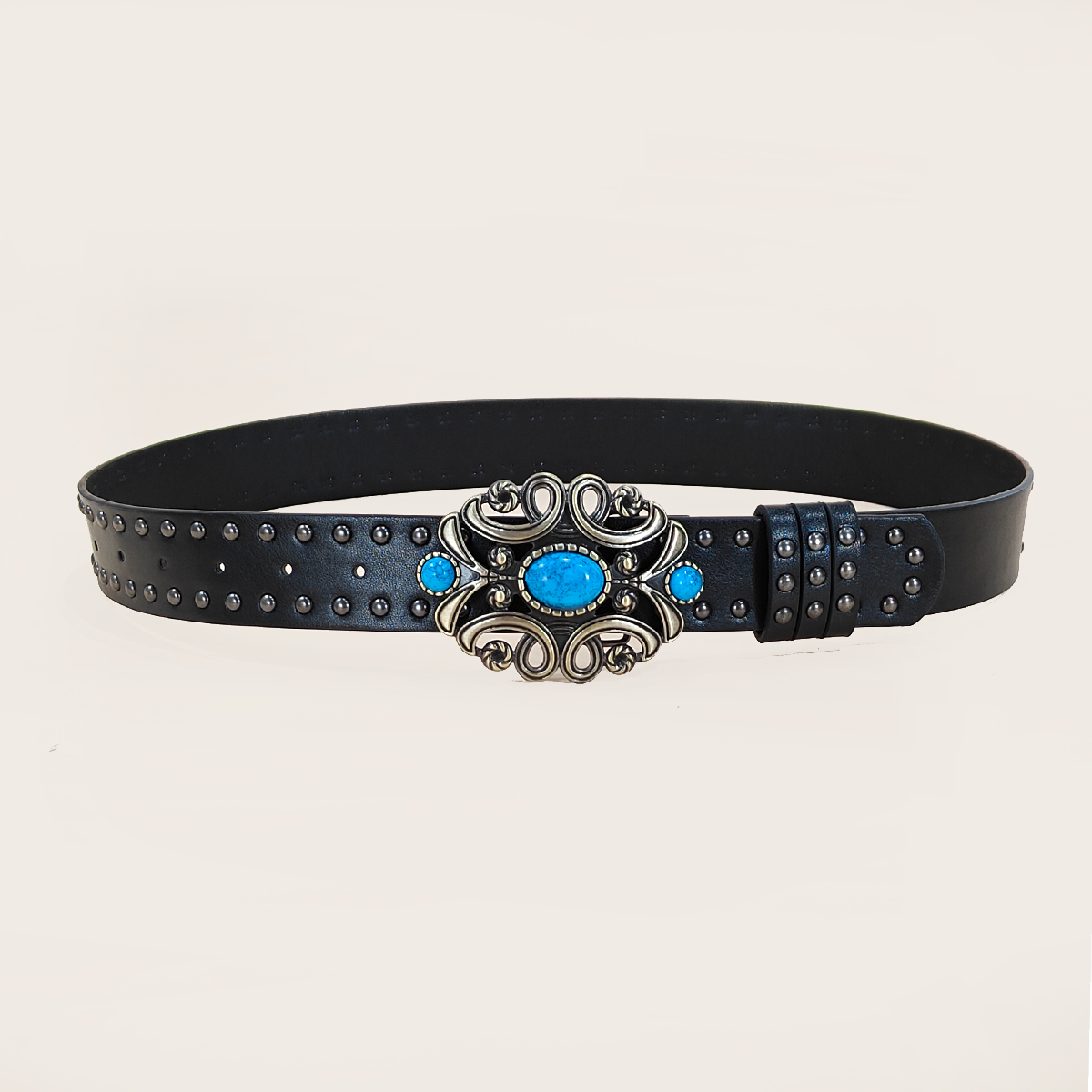 Sabuk Punk Rivet kasual pria d - Leather Work Jeans ulasan dan harga