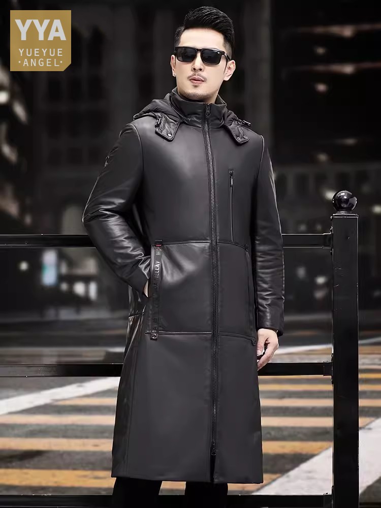 Mantel Bulu Angsa Tebal Hangat - Leather Work Jacket With Hood ulasan dan harga