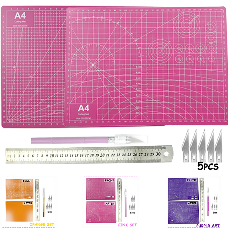 Set Alas Potong Tangan A4 PVC, - Leatherwork Ruler ulasan dan harga