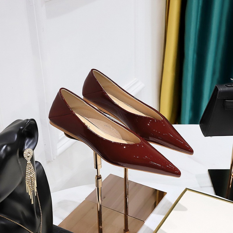 Sepatu Flat Kerja Hak Rendah 1 - Leather Work Flats Women ulasan dan harga