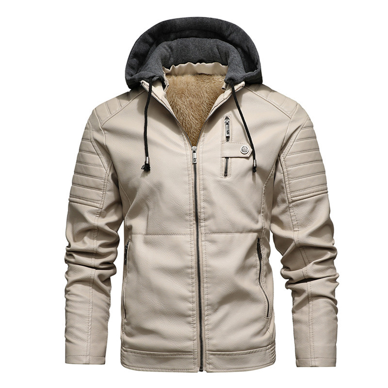 Jaket Pria Berkerudung Tebal H - Leather Work Jacket With Hood ulasan dan harga