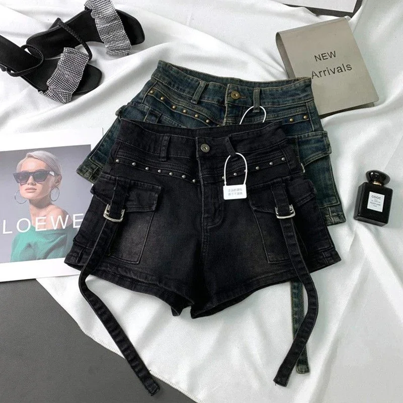 Y2K 2000S Celana Pendek Denim  - Leather Work Jeans ulasan dan harga