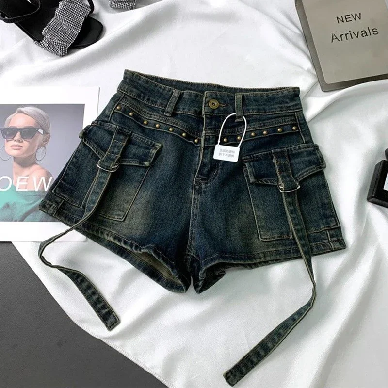 Y2K 2000S Celana Pendek Denim  - Leather Work Jeans ulasan dan harga