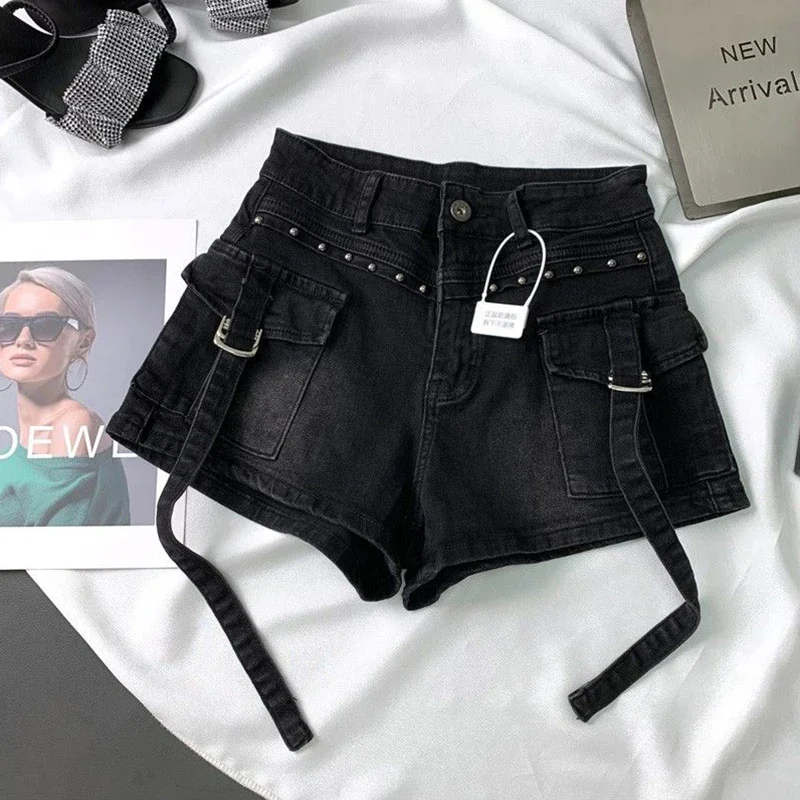 Y2K 2000S Celana Pendek Denim  - Leather Work Jeans ulasan dan harga