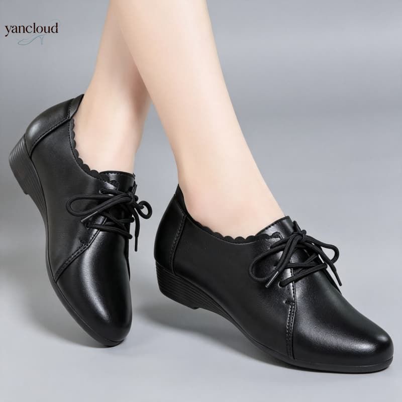 Sepatu Oxford Nyaman Ukuran Be - Leather Work Flats Women ulasan dan harga