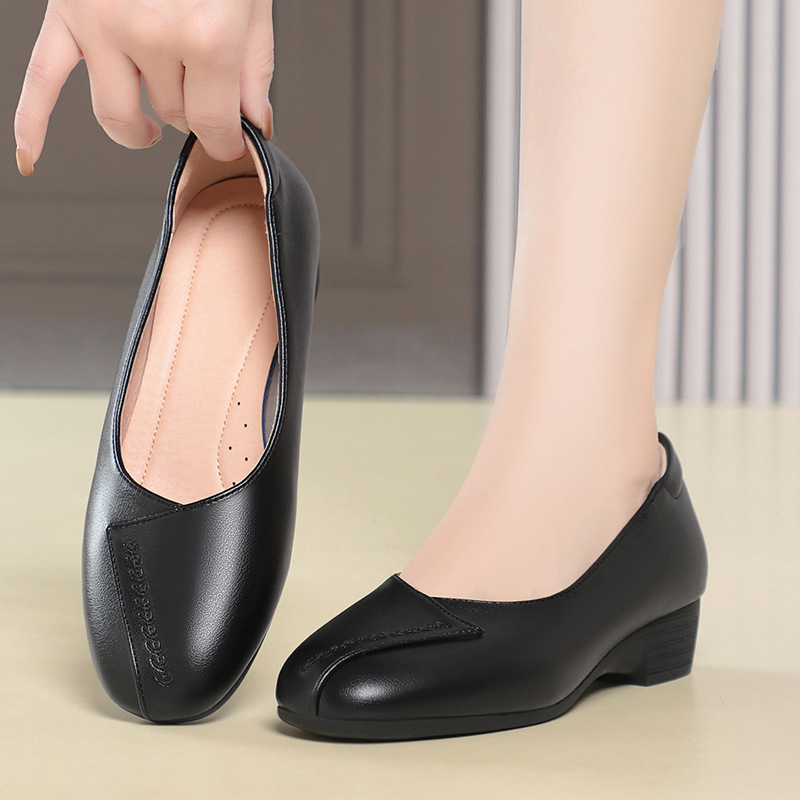 Sepatu Kulit Lembut Nyaman Ber - Leather Work Flats Women ulasan dan harga