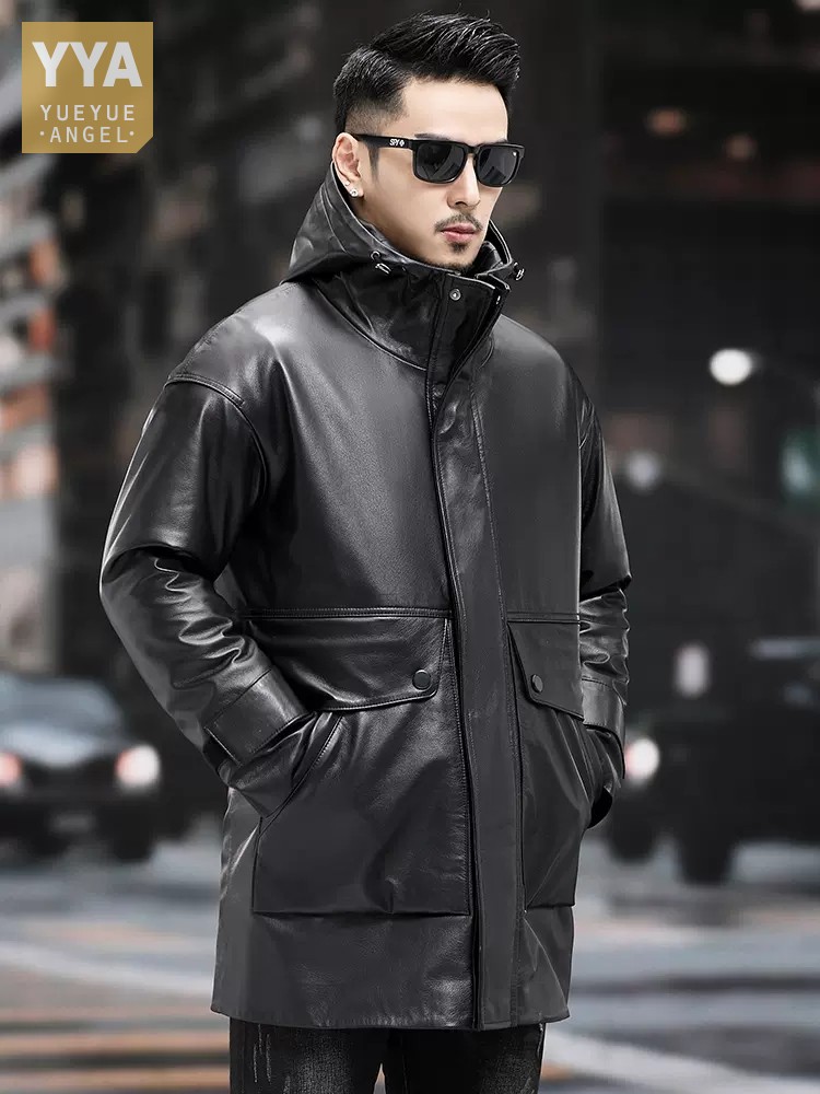 Jaket Panjang Bertudung Kepala - Leather Work Jacket With Hood ulasan dan harga